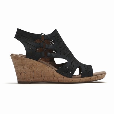 Rockport Cobb Hill Janna Wedges Damen Schwarz WJD-012574